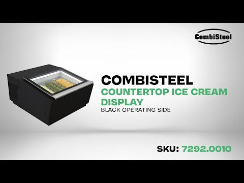 CombiSteel TISCHMODELL SPEISEISVITRINE SCHWARZ  ÖFFNET AUF DER BEDIENUNG SEITE