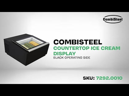 CombiSteel TISCHMODELL SPEISEISVITRINE SCHWARZ  ÖFFNET AUF DER BEDIENUNG SEITE