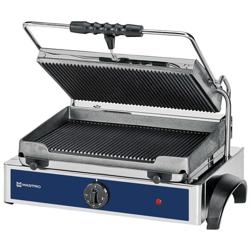 Virtus Kontaktgrill mit 1 Gusseisenplatte, gerillt/gerillt, 365x245 mm