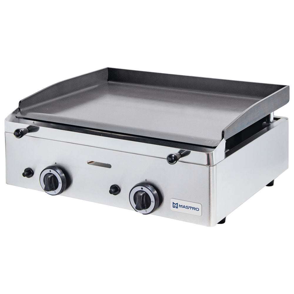 Virtus Gas-Grillplatte mit 2 Grillzones, Tischmodell, glatte Platte - LPG