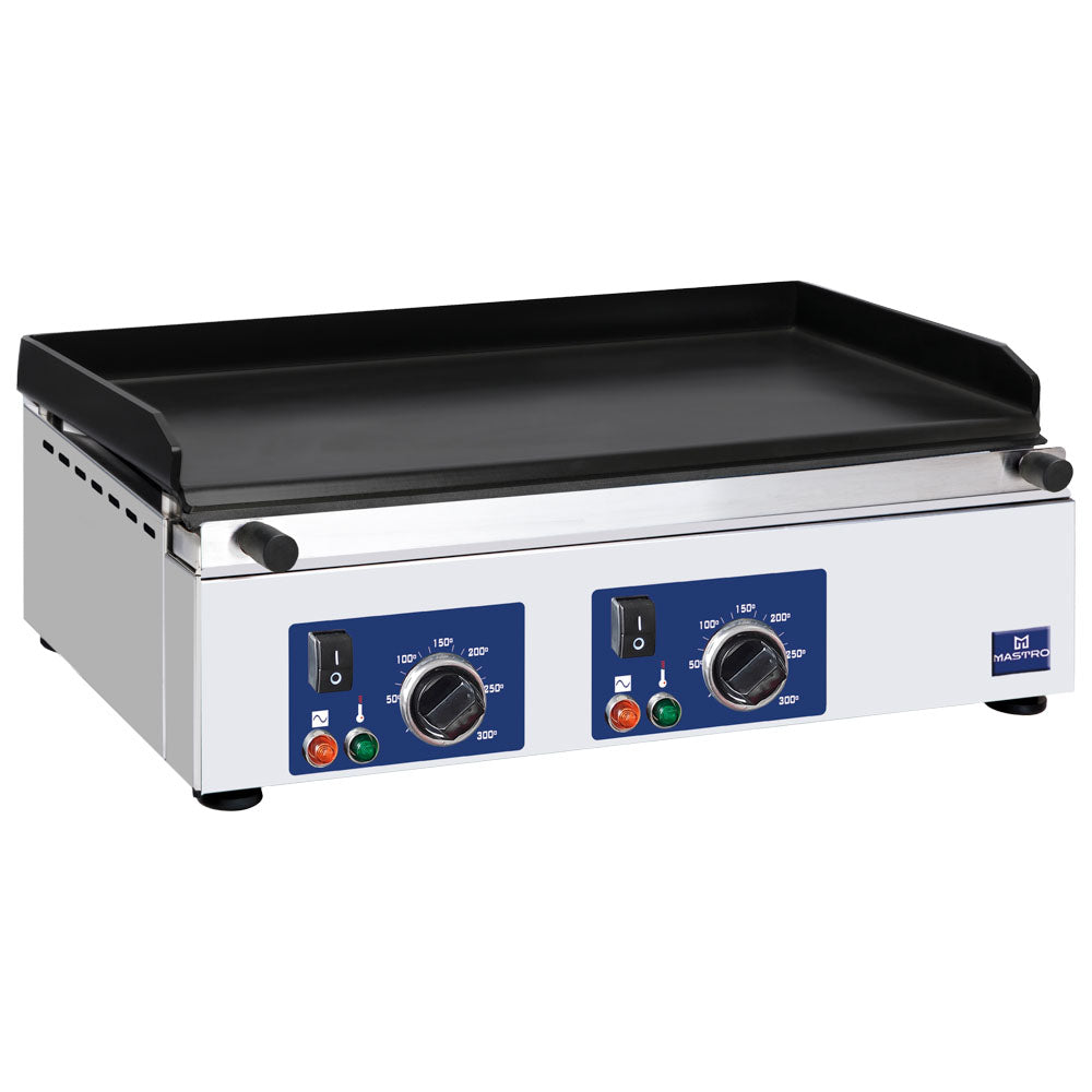 Virtus Elektro-Grillplatte mit 2 Grillzones, Tischmodell, glatte Platte