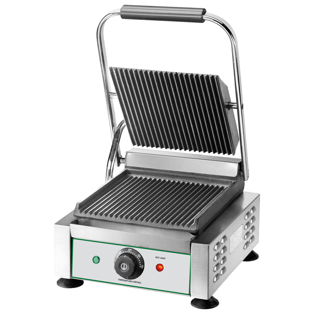 Virtus Kontaktgrill mit 1 Gusseisenplatte, gerillt/gerillt, 230x240 mm
