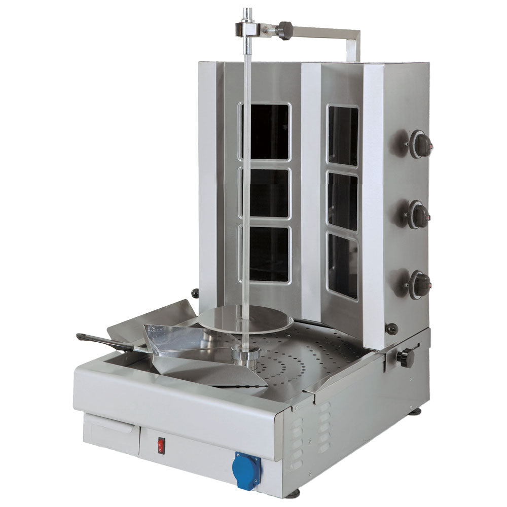 Virtus Glaskeramik-Dönergrill mit 3 Heizzonen, Motor unten, max. 20-35 kg