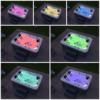 Home Deluxe Outdoor Whirlpool BEACH - Mit Treppe und Thermoabdeckung