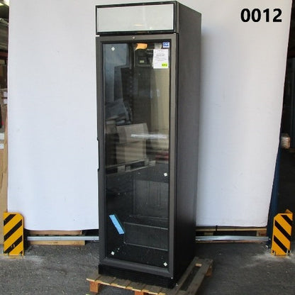 Virtus Getränkekühlvitrine 373 Liter mit Glastür und Werbedisplay, 5 Roste, +1°/+10°C, schwarz - BESCHÄDIGT