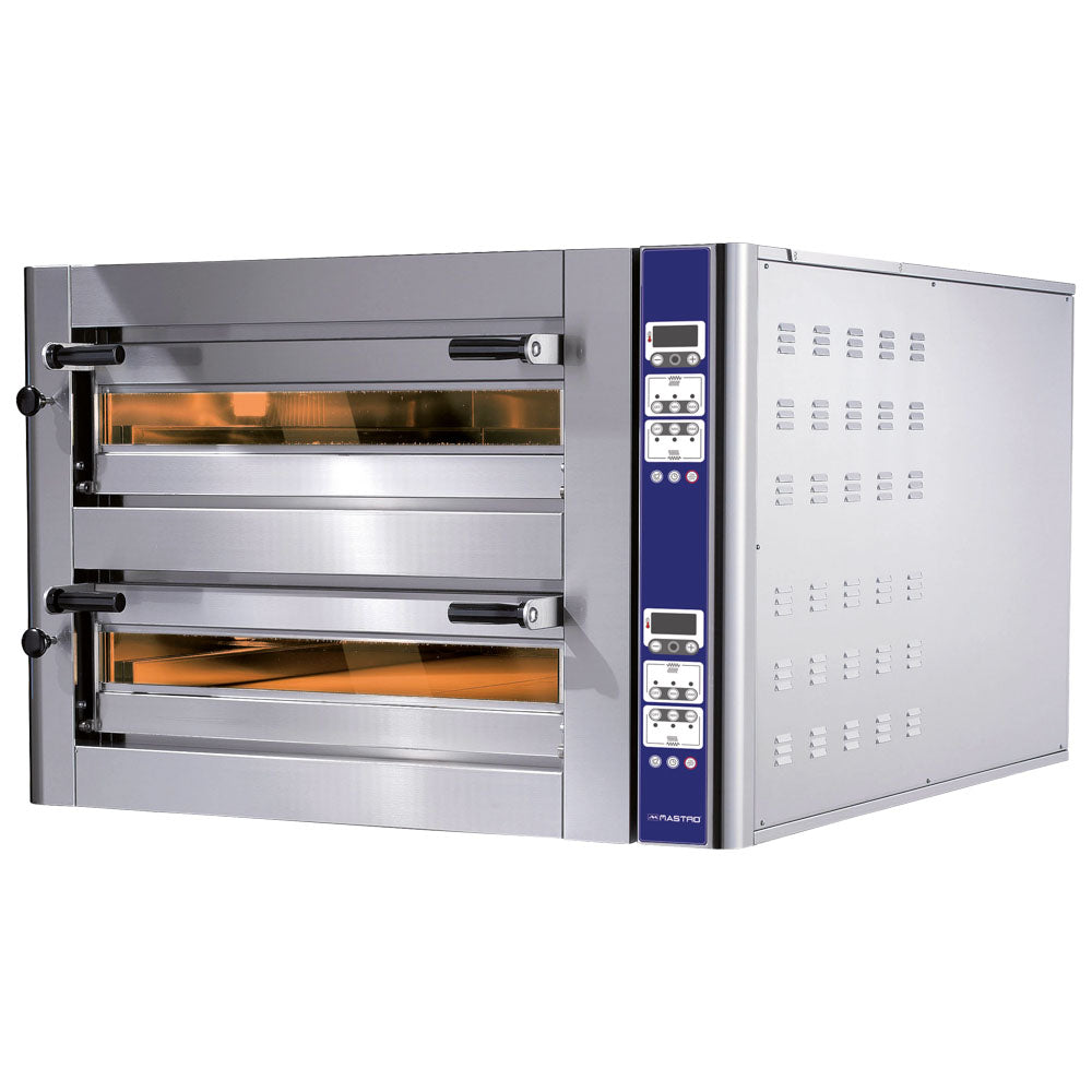 Virtus Elektro-Pizzaofen für 6+6 Pizzen ø 350 mm, elektronische Bedienung