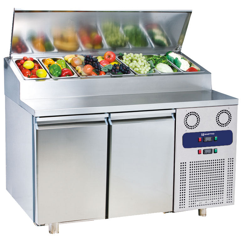 Virtus Kühl-Vorbereitungstisch 2 Türen GN 1/1, 7x GN 1/3 H=150 mm, -2°/+8°C