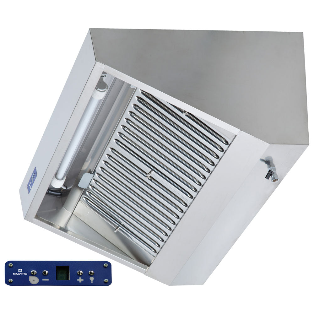 Virtus Wandhaube Snack mit Motor, Beleuchtung und Drehzahlregler, 1200x1100 mm