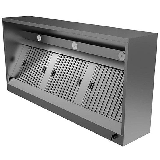 Virtus Wandhaube in Kastenform mit LED-Beleuchtung, 1600x1100 mm
