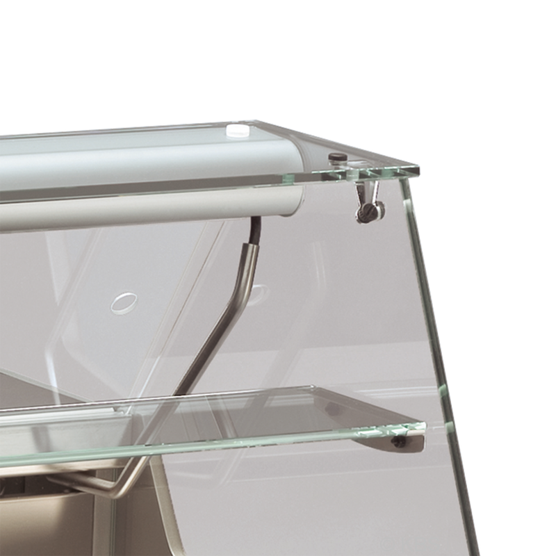 KBS Gastrotechnik Mehrzweckvitrine Delicious 1250 mit geradem Glasaufbau