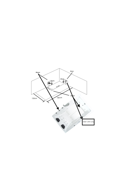 Caribia Dinasty Basic 180x130 Whirlpool