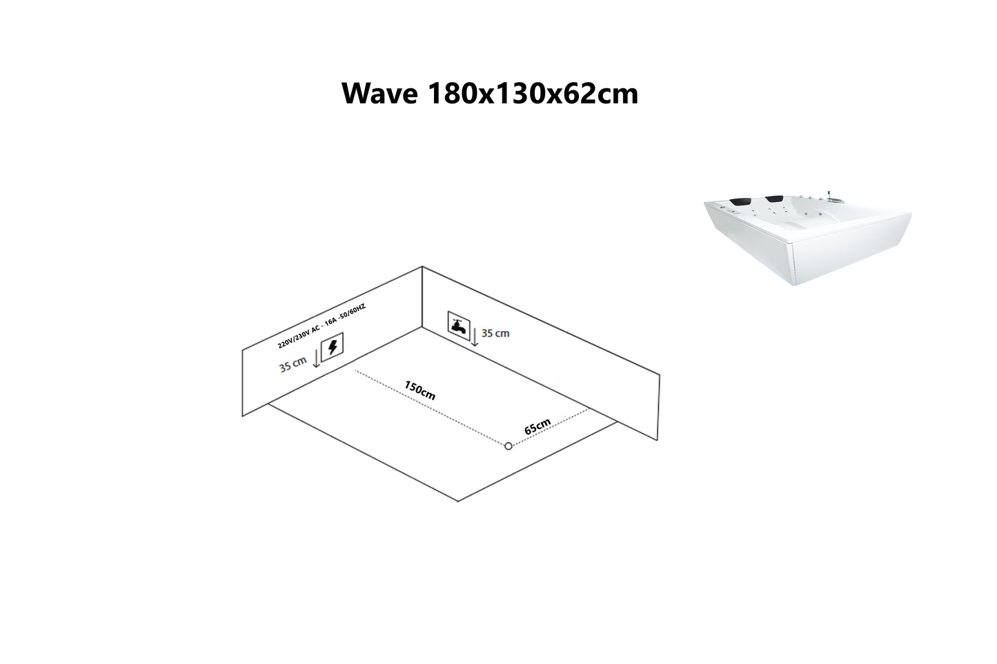 Caribia Dinasty Basic 180x130 Whirlpool