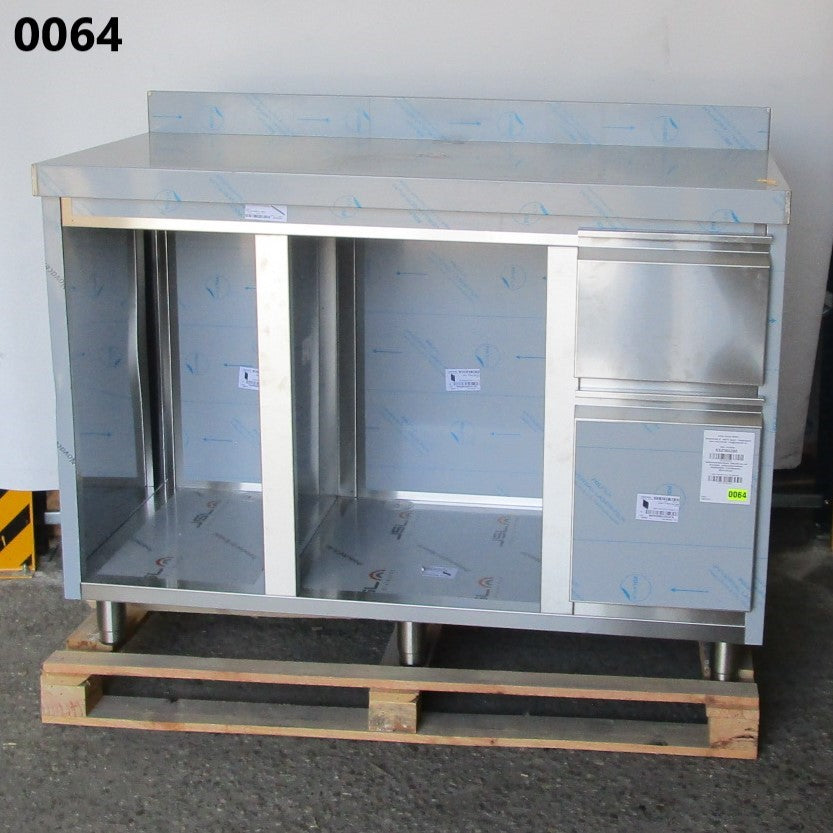Virtus Kaffeemaschinentheke 1500x700 mm mit Schublade, Kaffeesatzschublade, Abfallbehälter, 2 Gerätefacher - BESCHÄDIGT