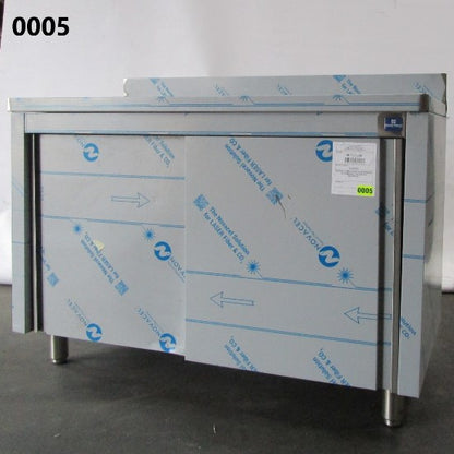 Virtus Neutraler Arbeitsschrank mit Schiebetüren und Aufkantung, 1200x600 mm - BESCHÄDIGT