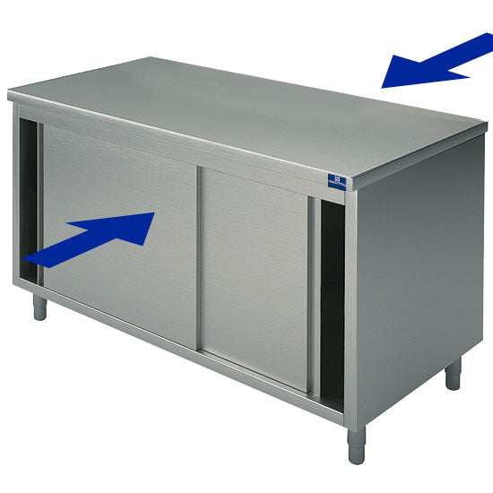 Virtus Neutraler Durchreichearbeitsschrank mit Schiebetüren, 1800x800 mm