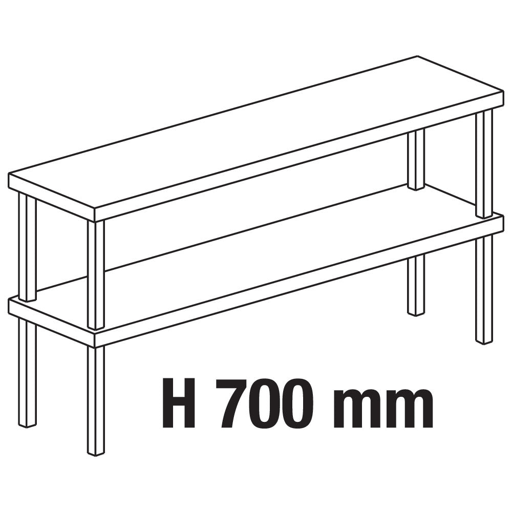 Virtus Ausgabeaufsatz, Aufsatz 2-etagig, seitlich offen, 2000x300 mm