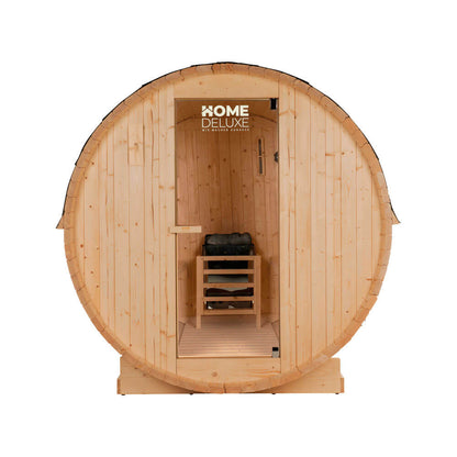 Home Deluxe Outdoor Fasssauna LAHTI L - 195 x 180 cm für 4 Personen