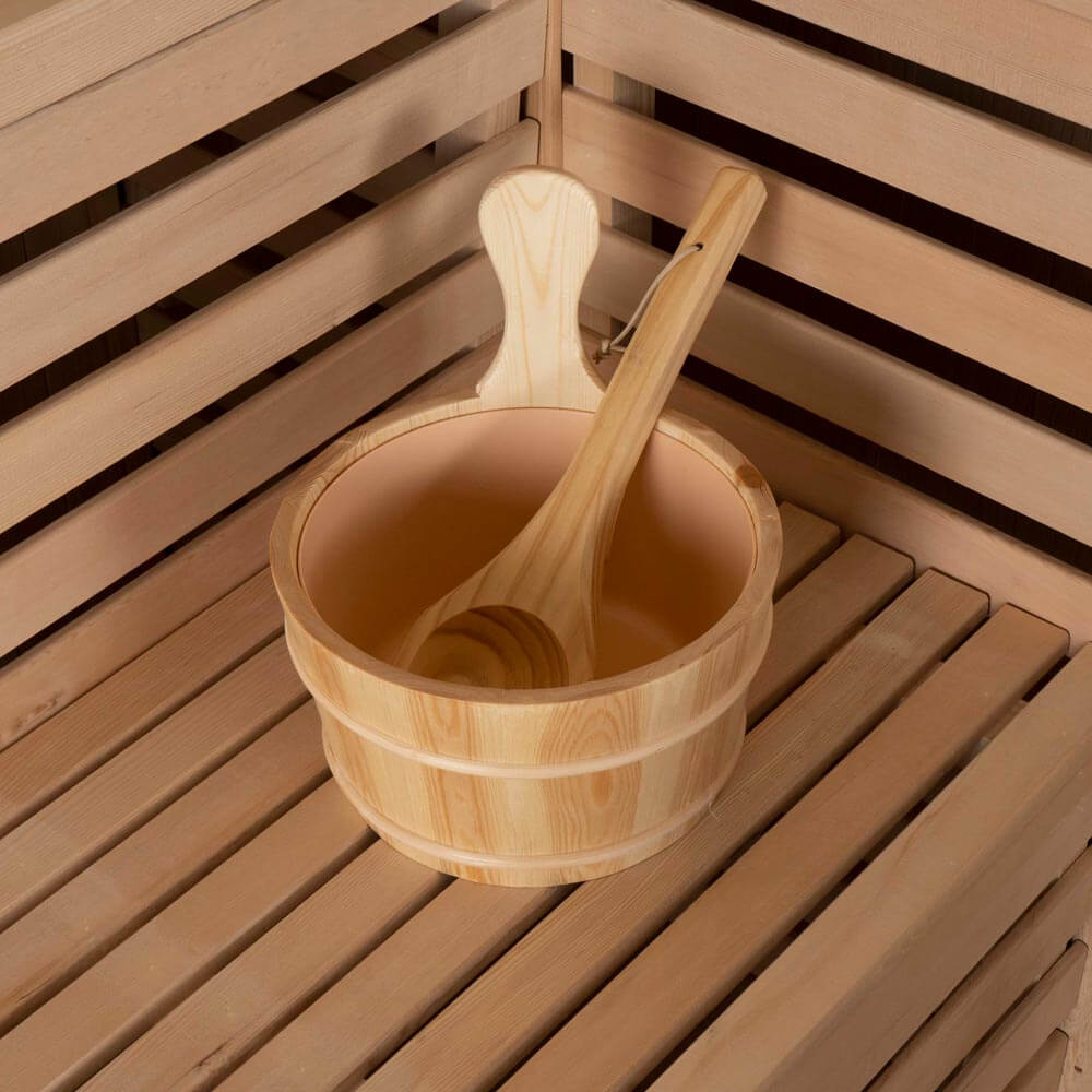 Home Deluxe Traditionelle Sauna SKYLINE XL - 150 x 150 cm für 3 Personen