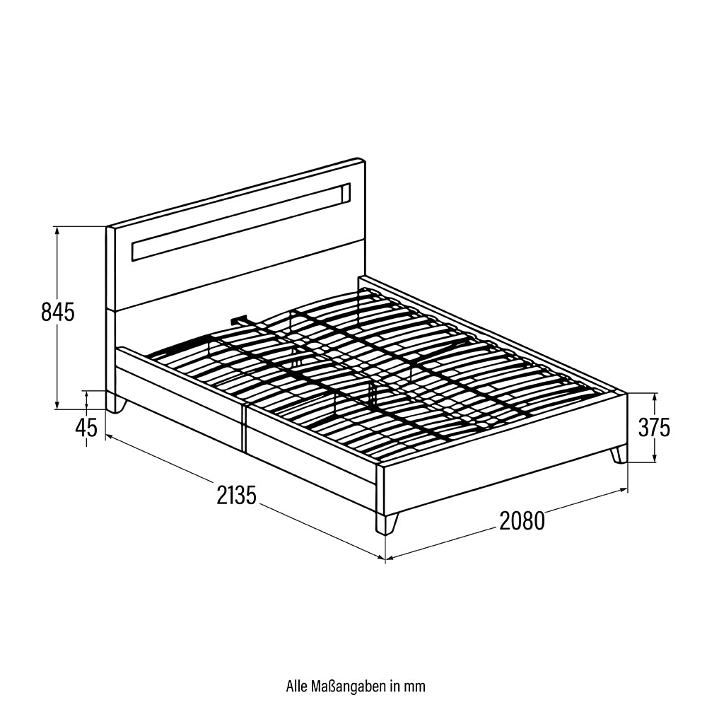 Home Deluxe LED Bett mit Schubladen NUBE - 200 x 200 cm mit Matratze Weiß