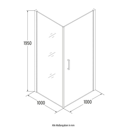 Home Deluxe Duschkabine LIVIA Chrom - 100 x 195 cm