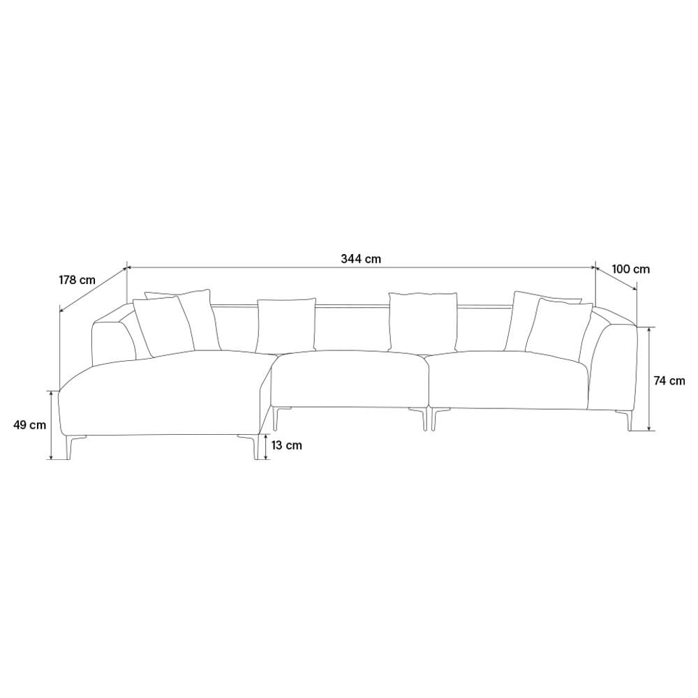 Home Deluxe Ecksofa TORINO - 344 x 178 cm Beige Links
