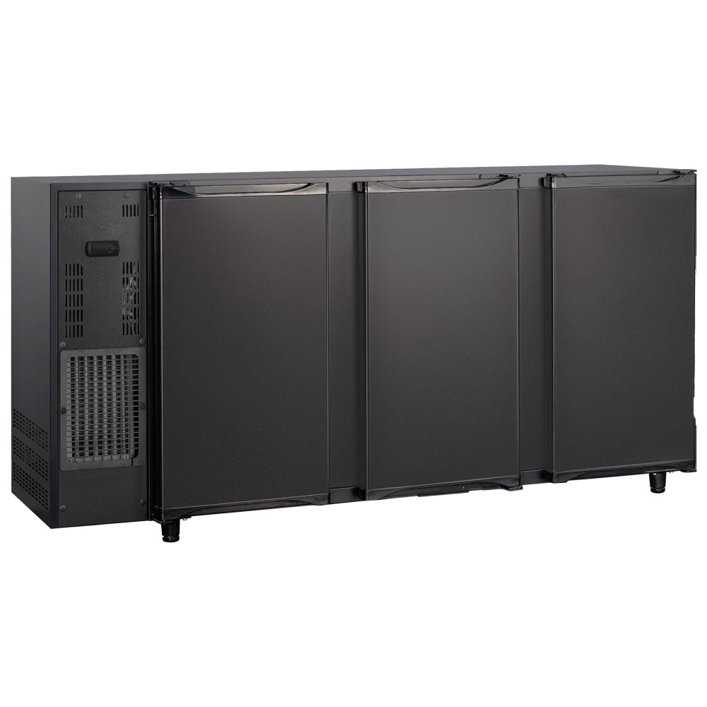 Virtus Barkühlschrank mit 3 Flügeltüren, 587 Liter, -2°/+8°C - schwarz lackiert