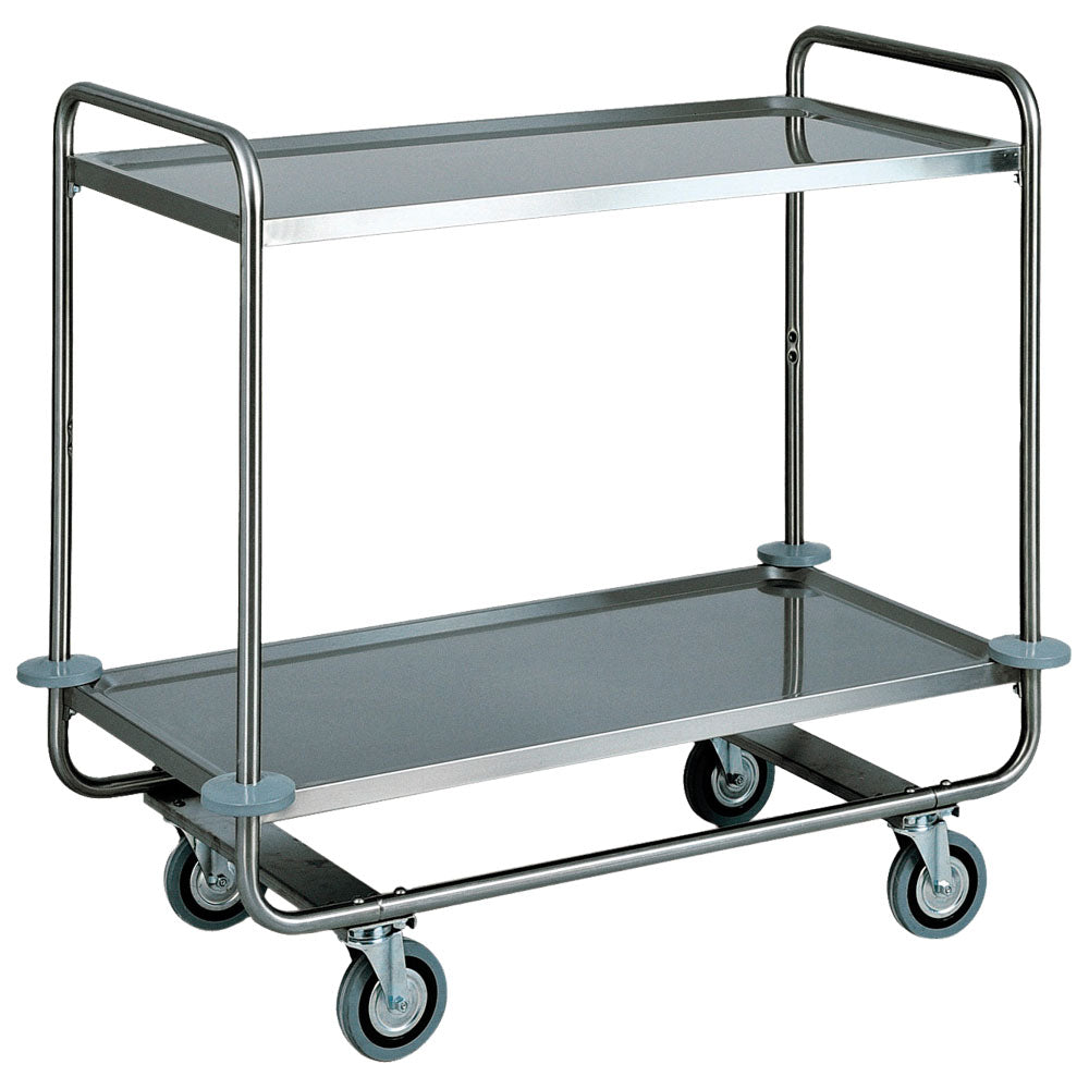 Virtus Service-Wagen in Edelstahl mit 2 Ebenen 1050x550 mm