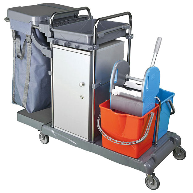 Virtus Reinigungswagen mit Sackhalter und Schrank