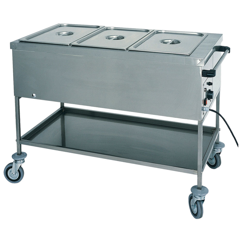 Virtus Bainmarie-Wagen mit Zwischenboden, 3x GN 1/1 H=200 mm, 1 Temperaturzone