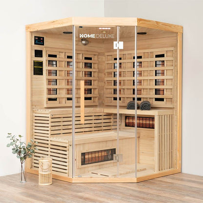 Home Deluxe Infrarotkabine mit Vollspektrumstrahler SAHARA XXL - 150 x 150 cm für 4 Personen