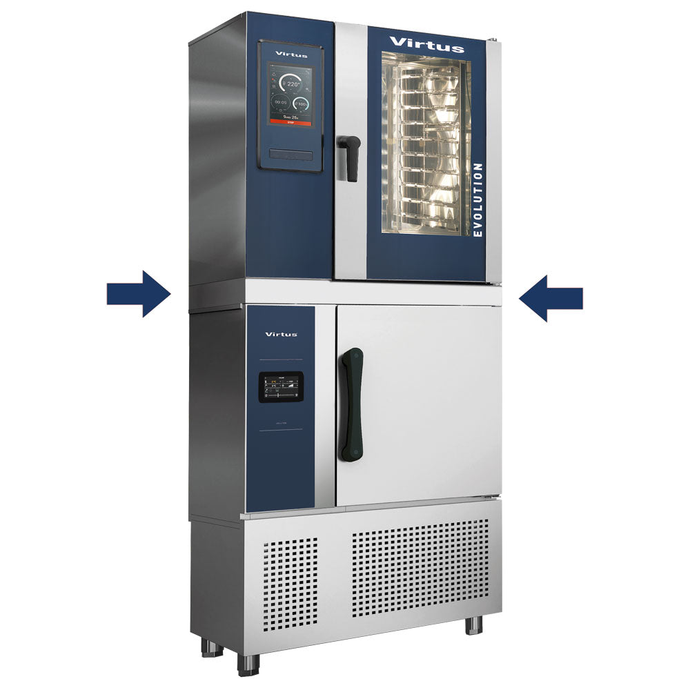 Virtus Stapelkit für 6x GN 1/1 Schockfroster + Elektroofen