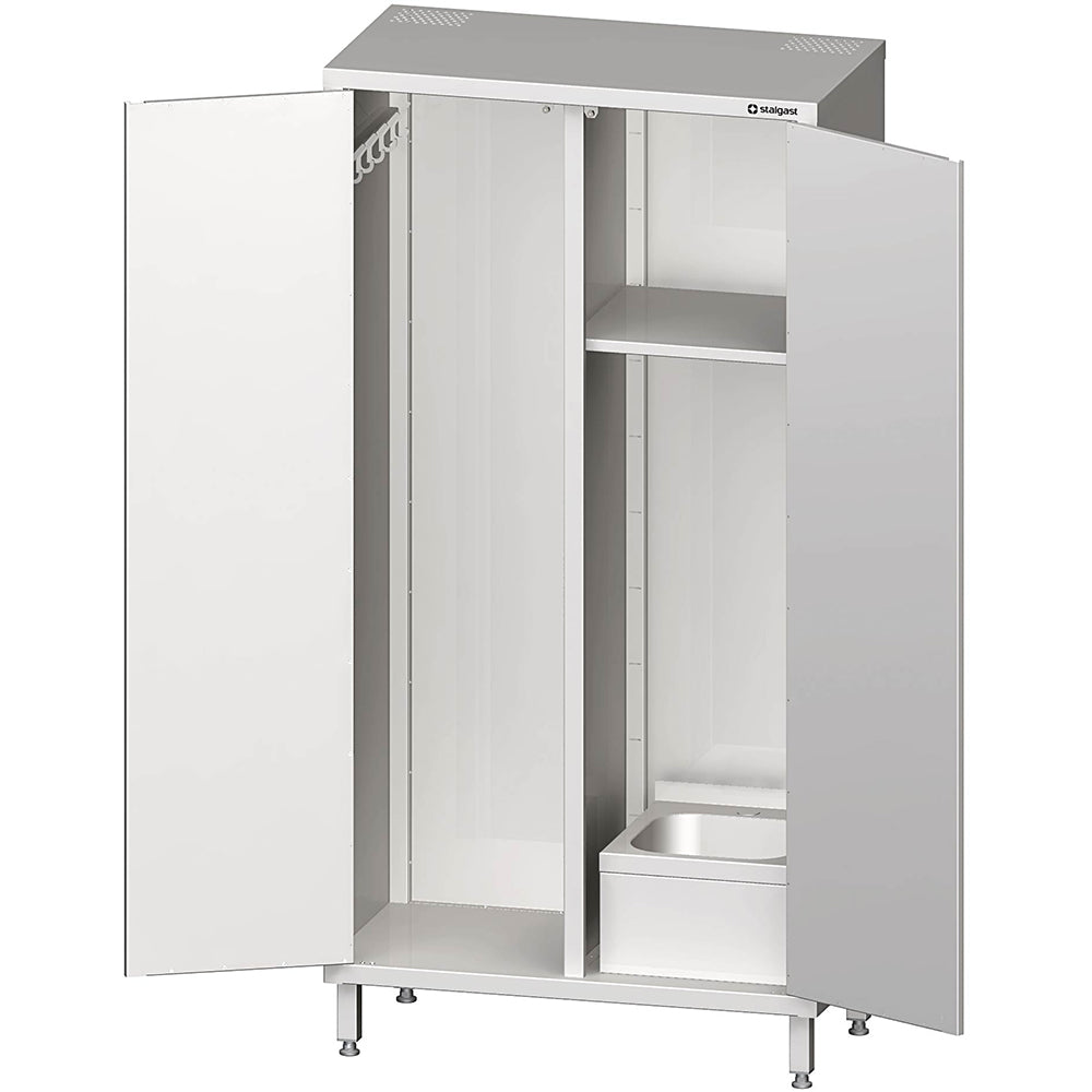 Stalgast Hochschrank mit Spülbecken für Reinigungsutensilien, 1000x500x2000 mm, verschweißt