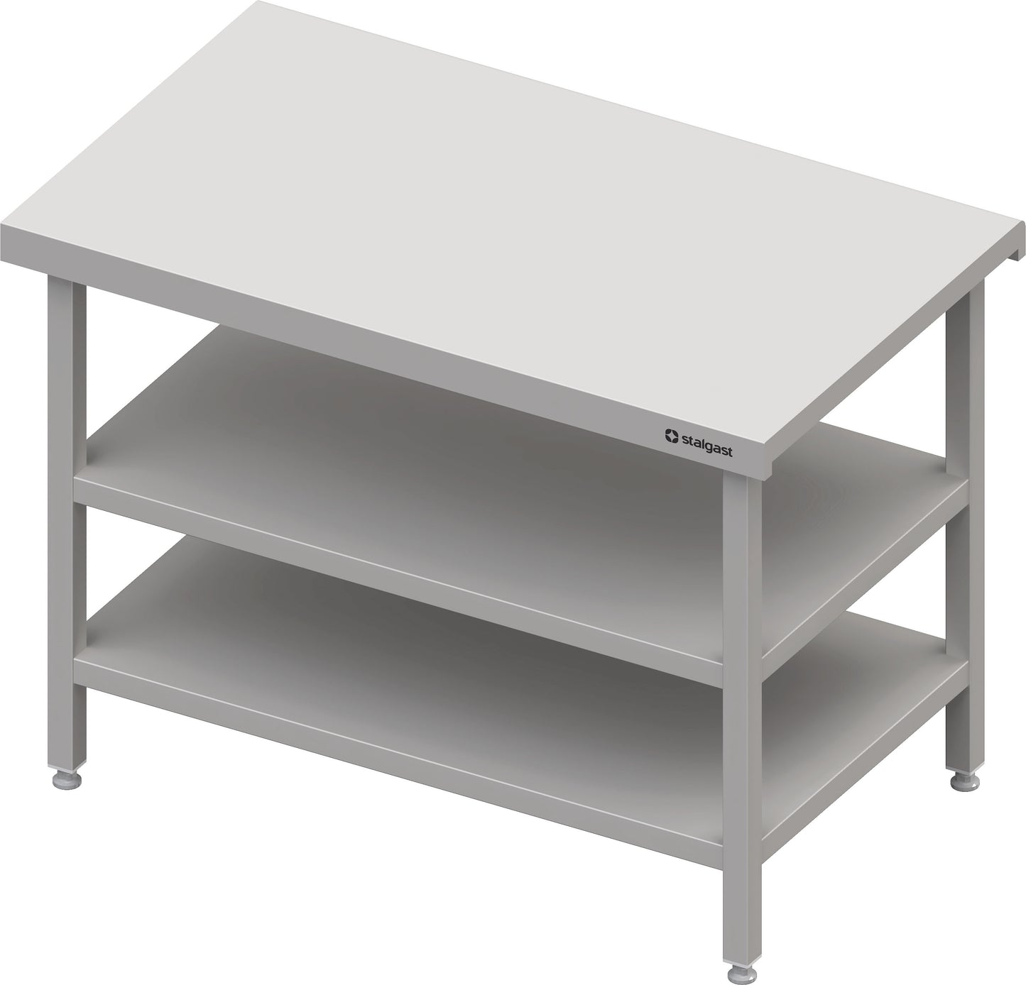 Stalgast Neutralausgabe mit Grund- und Zwischenboden 600x750x880 mm, Edelstahlarbeitsplatte