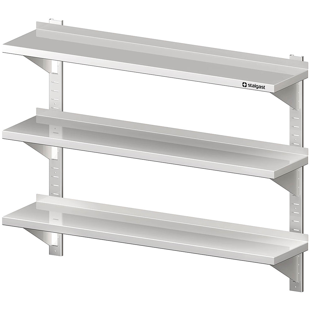 Stalgast Dreifach-Wandbord mit Konsolen, und Wandschienen, 600x400x930 mm, höhenverstellbar, verschweißt