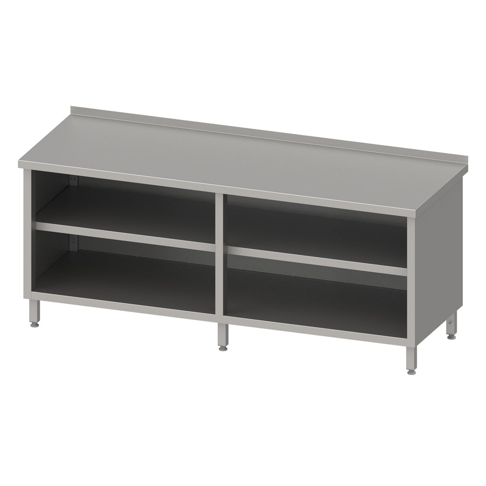 Stalgast Arbeitsschrank offen mit Grund-und Zwischenboden 2000x700x850 mm, mit Aufkantung, verschweißt