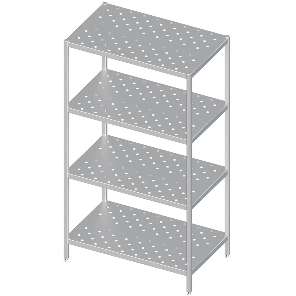 Stalgast Regal mit gelochten Böden, 700x500x1800 mm, verschweißt