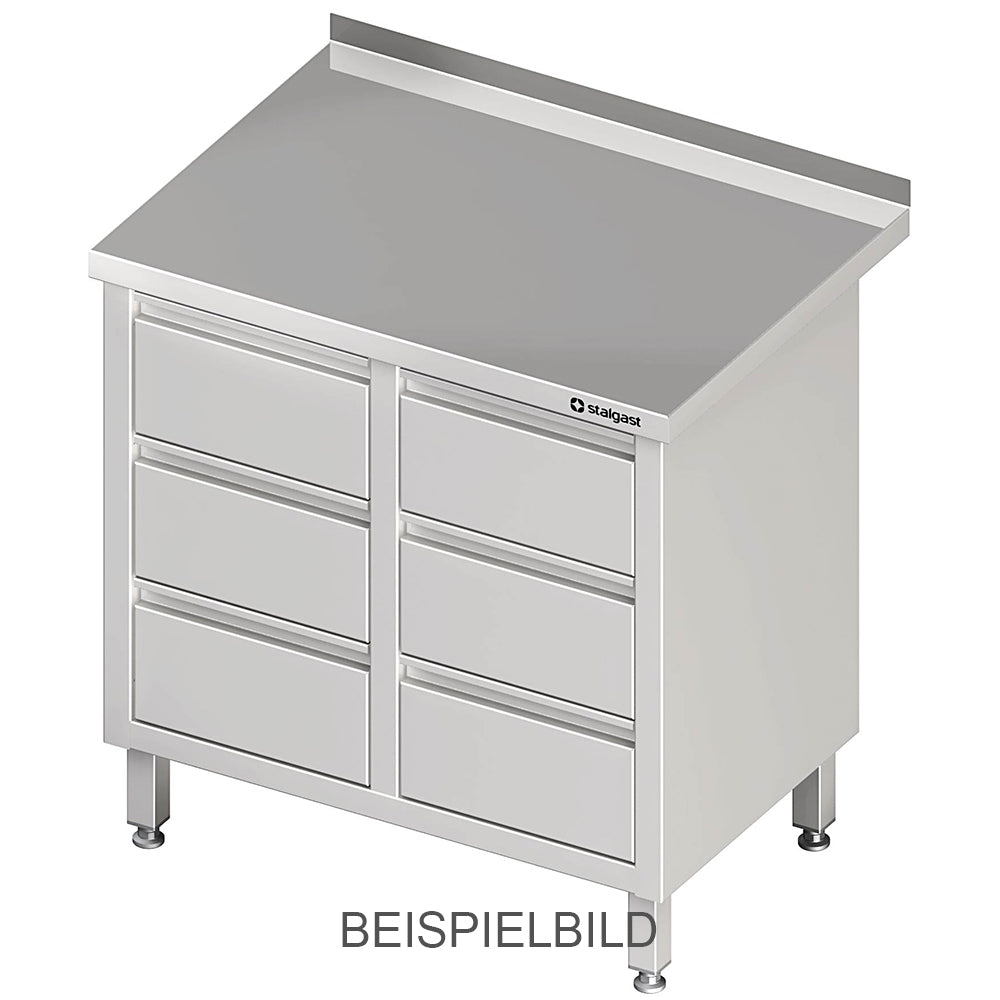Stalgast Schubladenschrank mit 2x3 Schubladen, 840x700x850 mm, ohne Aufkantung, verschweißt