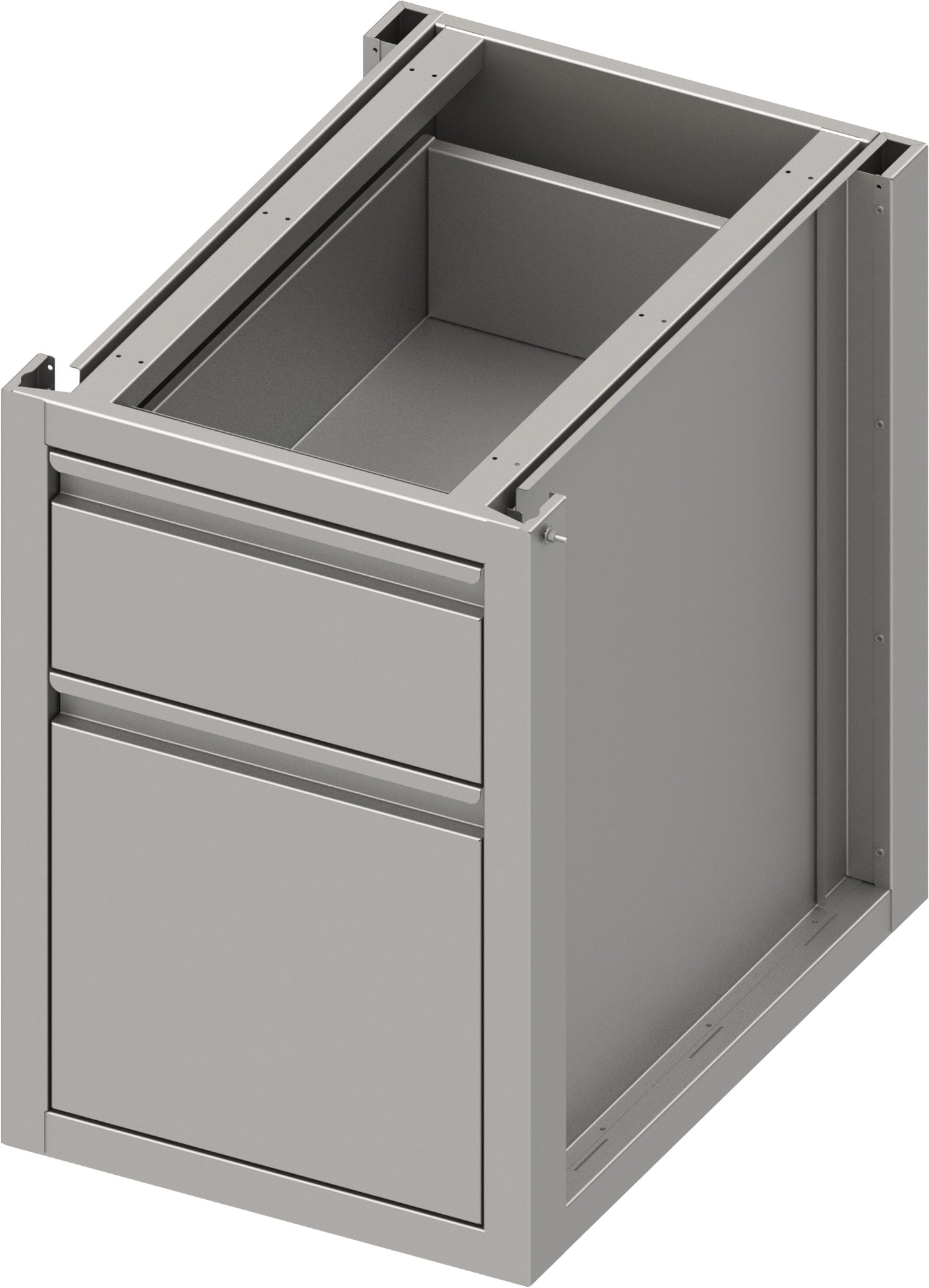 Stalgast Unterschrank Boxversion 2.0 mit zwei unterschiedlichen Schubladen, Sockelbau 450x640x660 mm