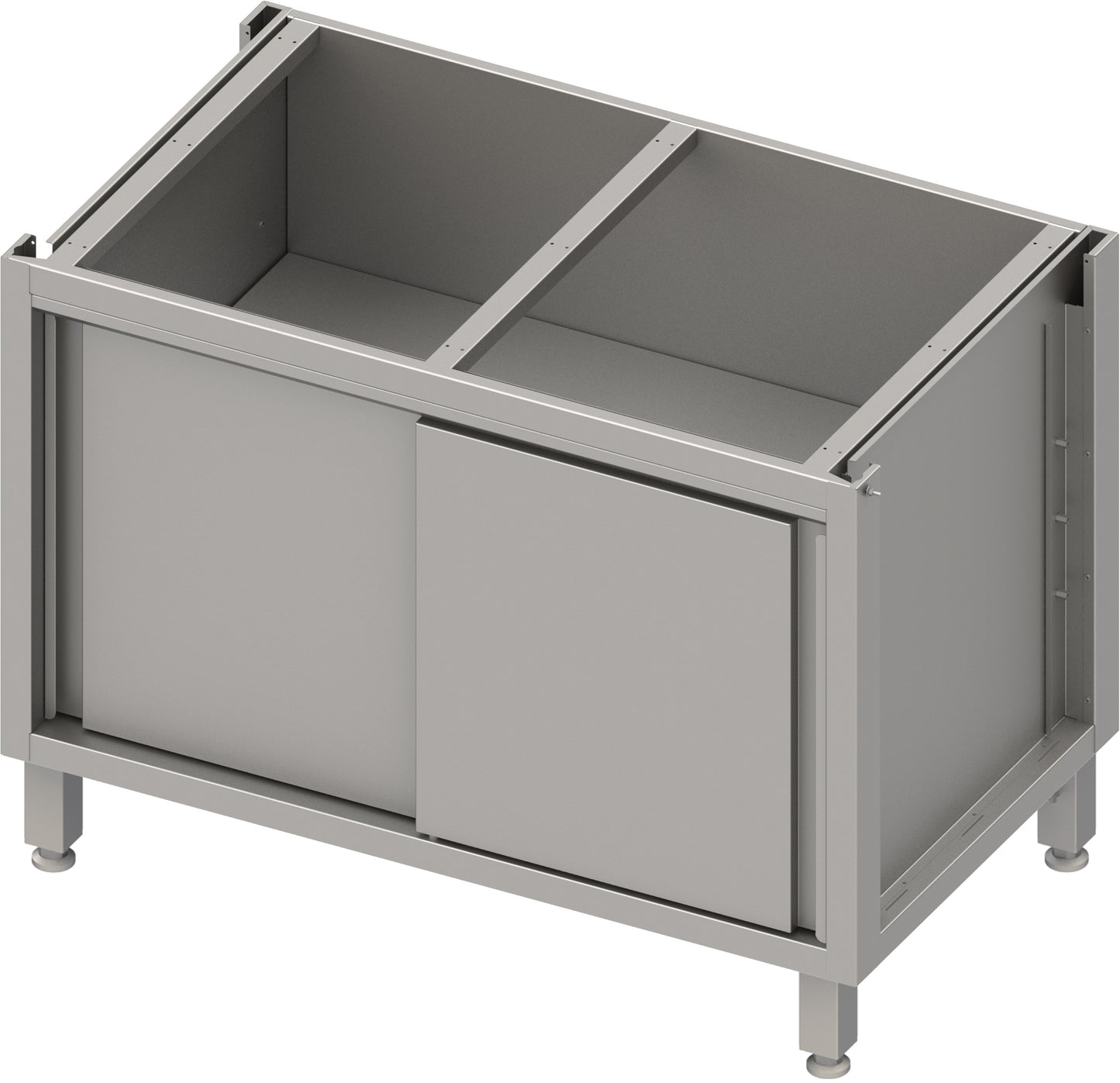 Stalgast Unterschrank Boxversion 2.0, für Beine/Sockelrahmen, mit Schiebetüren 1700x640x660 mm