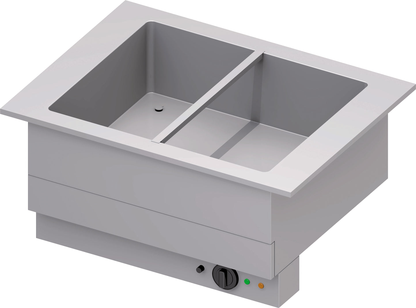 Stalgast Bain-Marie-Becken "Drop-In" 2xGN 1/1 830x620x390 mm  Edelstahlabdeckung