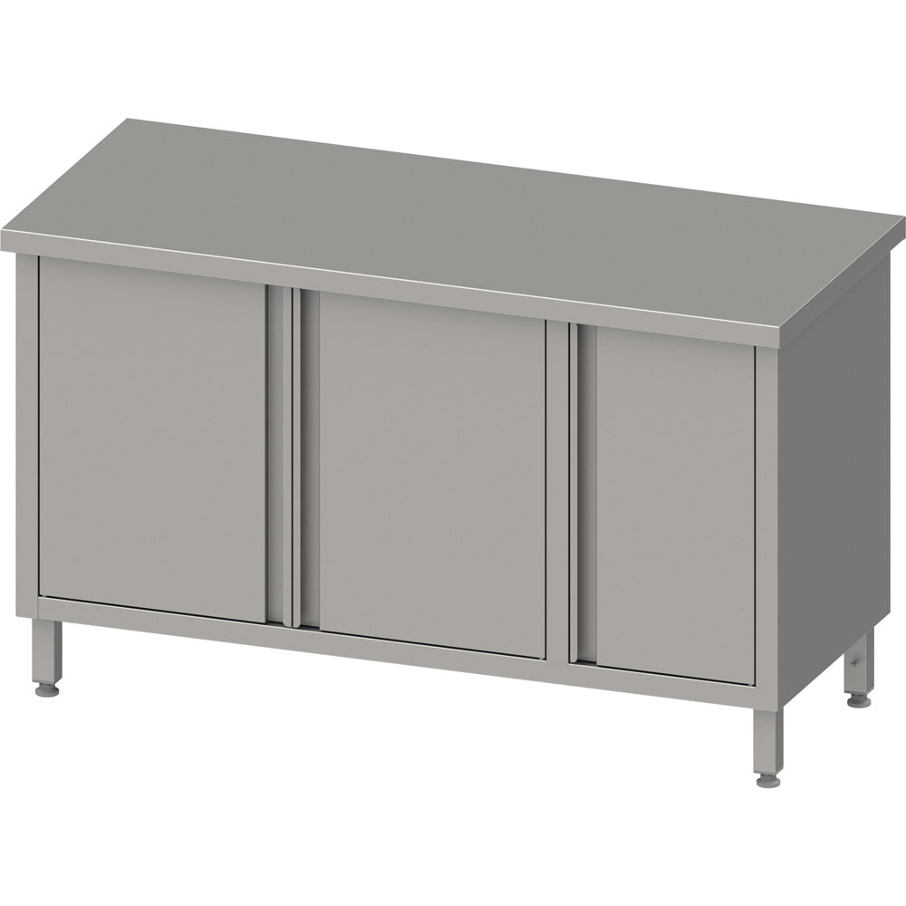 Stalgast Arbeitsschrank mit Flügeltüren, 1900x700x850 mm, mit Flügeltürschrank rechts, ohne Aufkantung, verschweißt