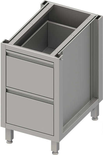Stalgast Unterschrank Boxversion 2.0, für Beine/Sockelrahmen, mit zwei Schubladen 450x540x660 mm
