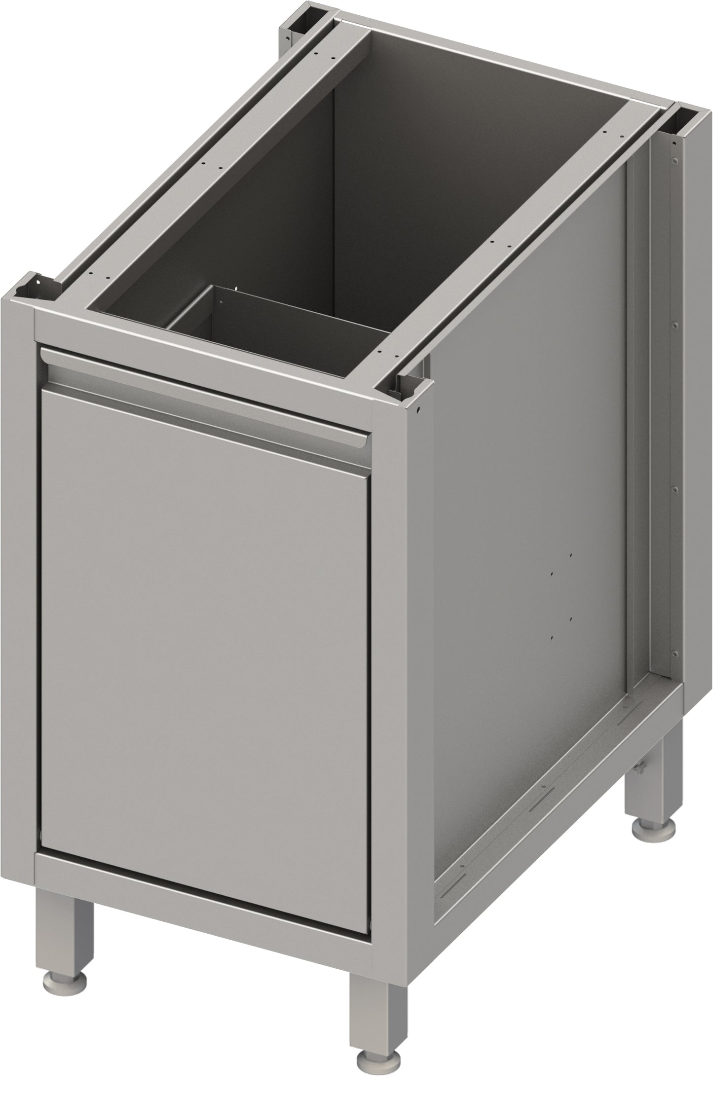 Stalgast Unterschrank Boxversion 2.0, für Beine/Sockelrahmen, mit Abfallkipper 450x640x660 mm