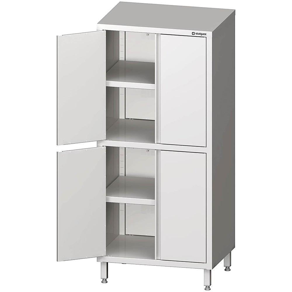 Stalgast Hochschrank mit Flügeltüren, 800x700x1800 mm, mit zwei Schrankräumen, verschweißt