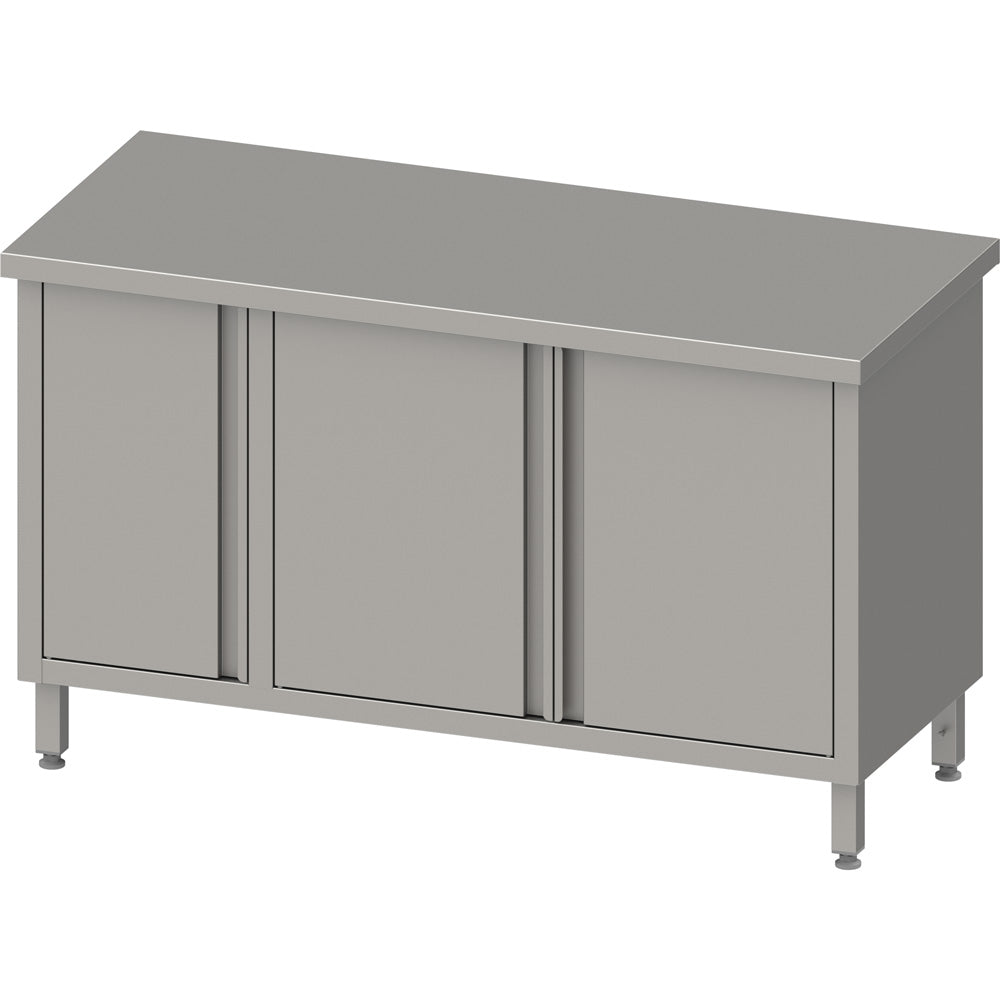 Stalgast Arbeitsschrank mit Flügeltüren, 1800x600x850 mm, mit Flügeltürschrank links, ohne Aufkantung, verschweißt
