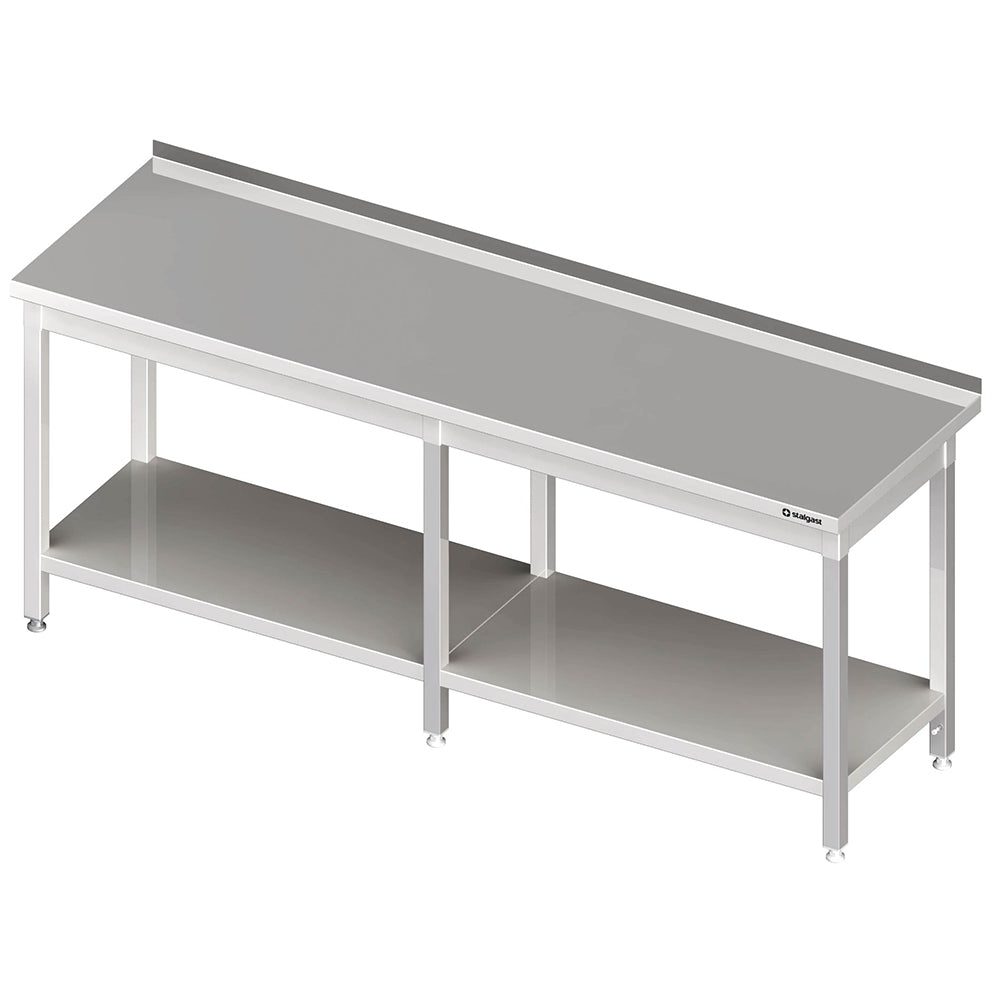 Stalgast Arbeitstisch mit Grundboden, 2500x600x850 mm, mit Aufkantung, verschweißt