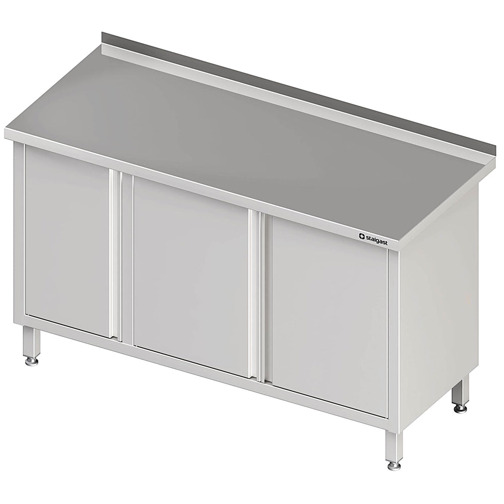 Stalgast Arbeitsschrank mit Flügeltüren 1700x700x850 mm, mit Aufkantung, verschweißt