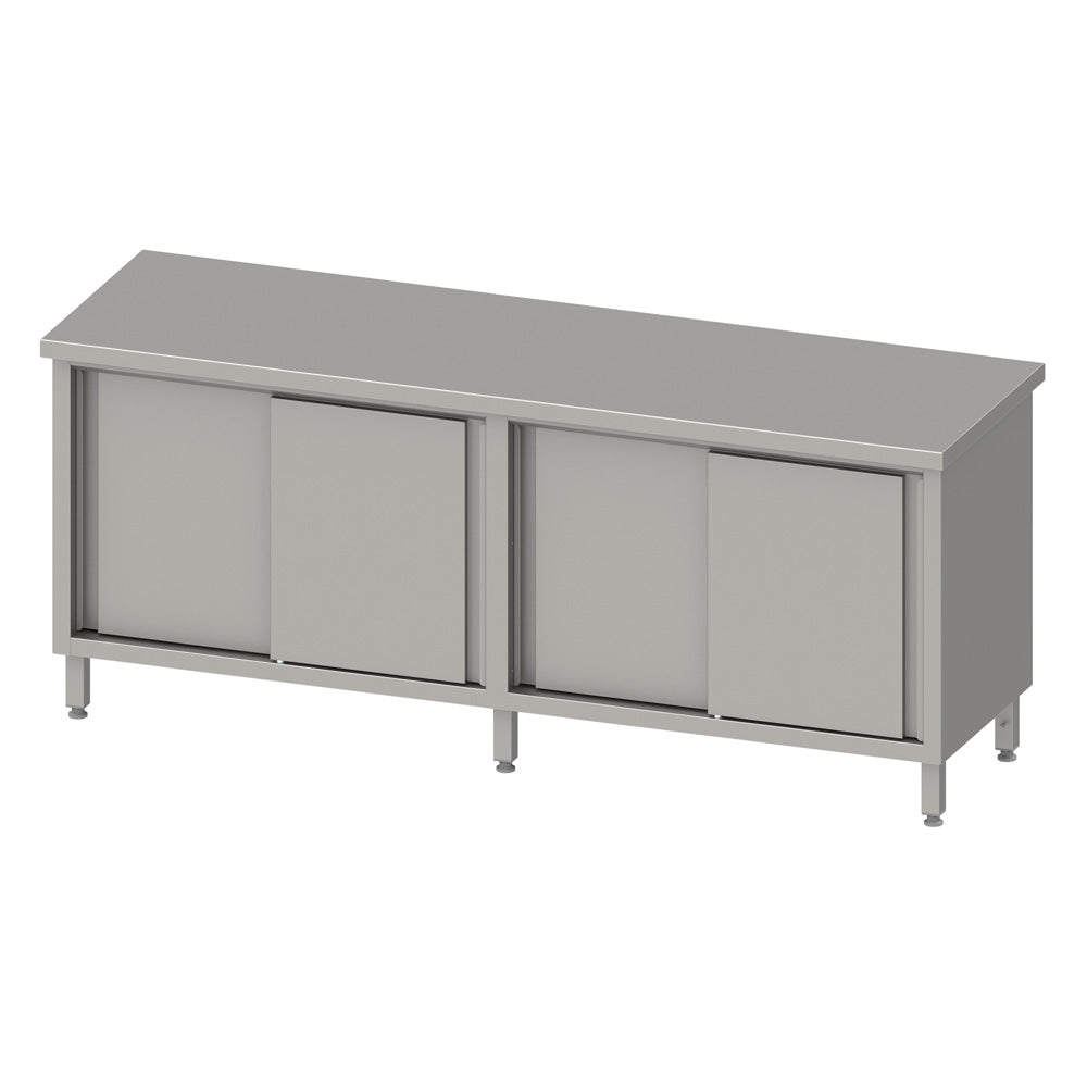 Stalgast Durchreicheschrank mit Schiebetüren 2000x700x850 mm, ohne Aufkantung, verschweißt