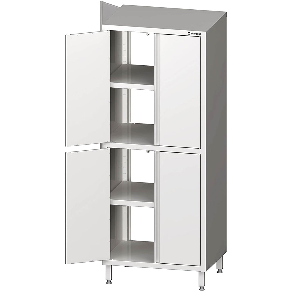 Stalgast Durchreiche-Hochschrank mit Flügeltüren, 900x500x2000 mm, mit zwei Schrankräumen, verschweißt