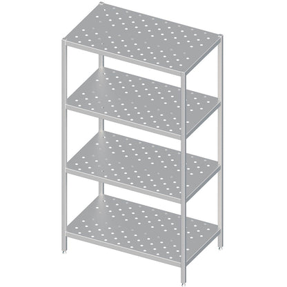 Stalgast Regal mit gelochten Böden, 1100x500x1800 mm, Selbstmontage